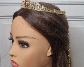 golden oriental crown tiara Napoleon traditional outfit chaoui Berber aures kabyle accessory bride wedding