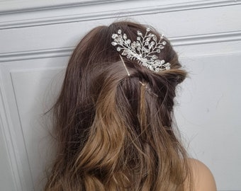 comb hairstyle bride gold or silver with transparent pearls wedding hair jewel accessories bride