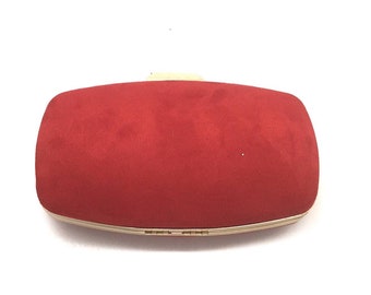 Wedding clutch evening minaudière wedding accessories gold bandouliere mustard or red color