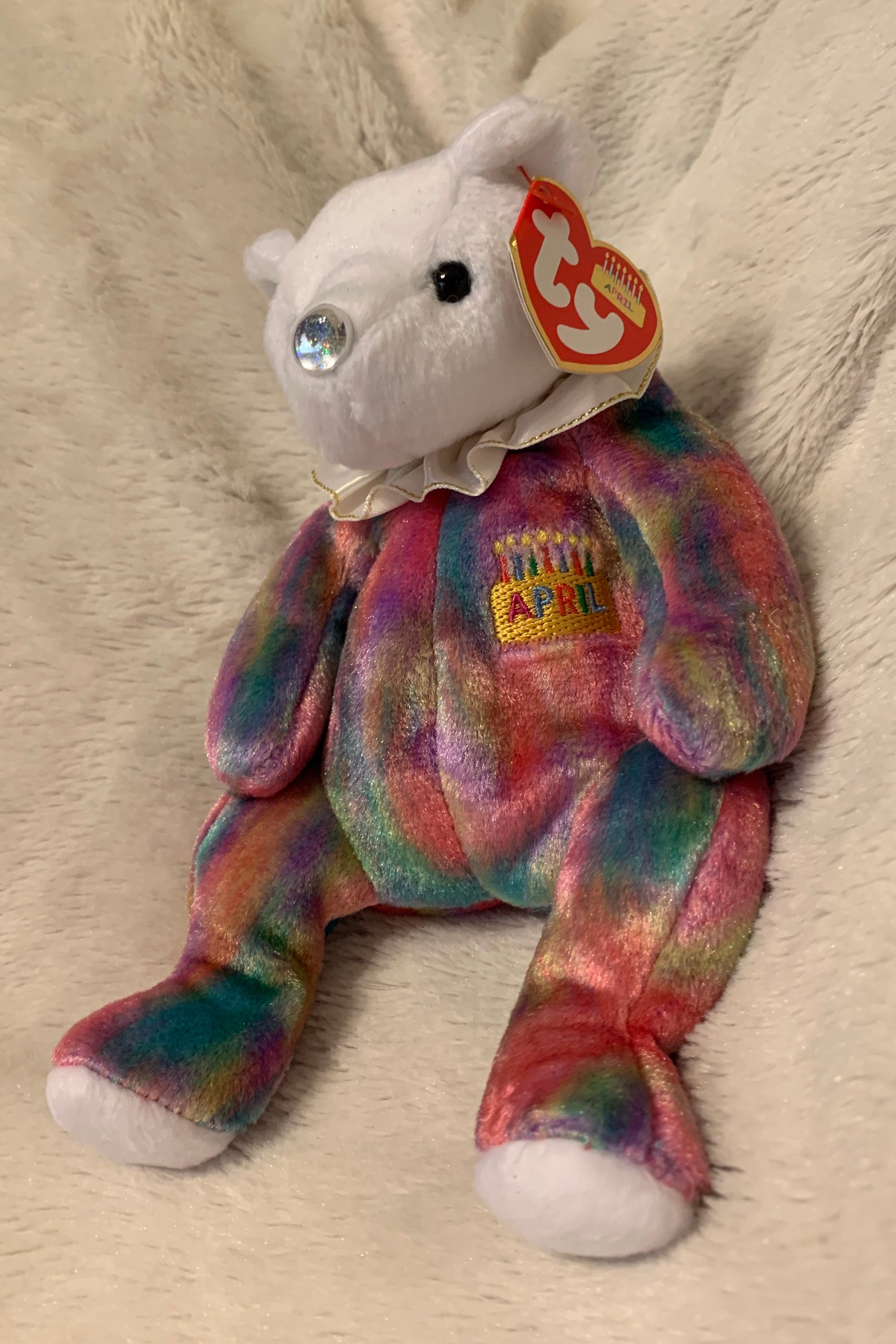 2001 Ty Beanie Baby Babies Original April Birthday Bear 1st Series Retired 4391 for sale online