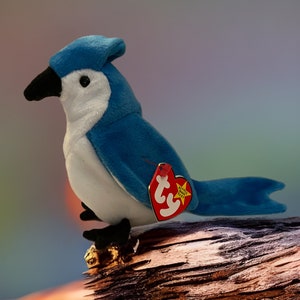 TY ROCKET BLUEBIRD, Original Beanie Babies Collection, stuffed collectible