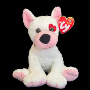 Ty Cupid Puppy Beanie, Original Beanie Babies Collection, vintage retired, plush dog, Valentines Day