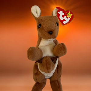 TY POUCH KANGAROO, Original Beanie Babies Collection, plush stuffed toy