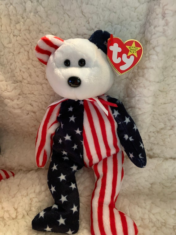 July 4th, Ty Beanie Babies Bears Spangle, Original Beanie Babies
