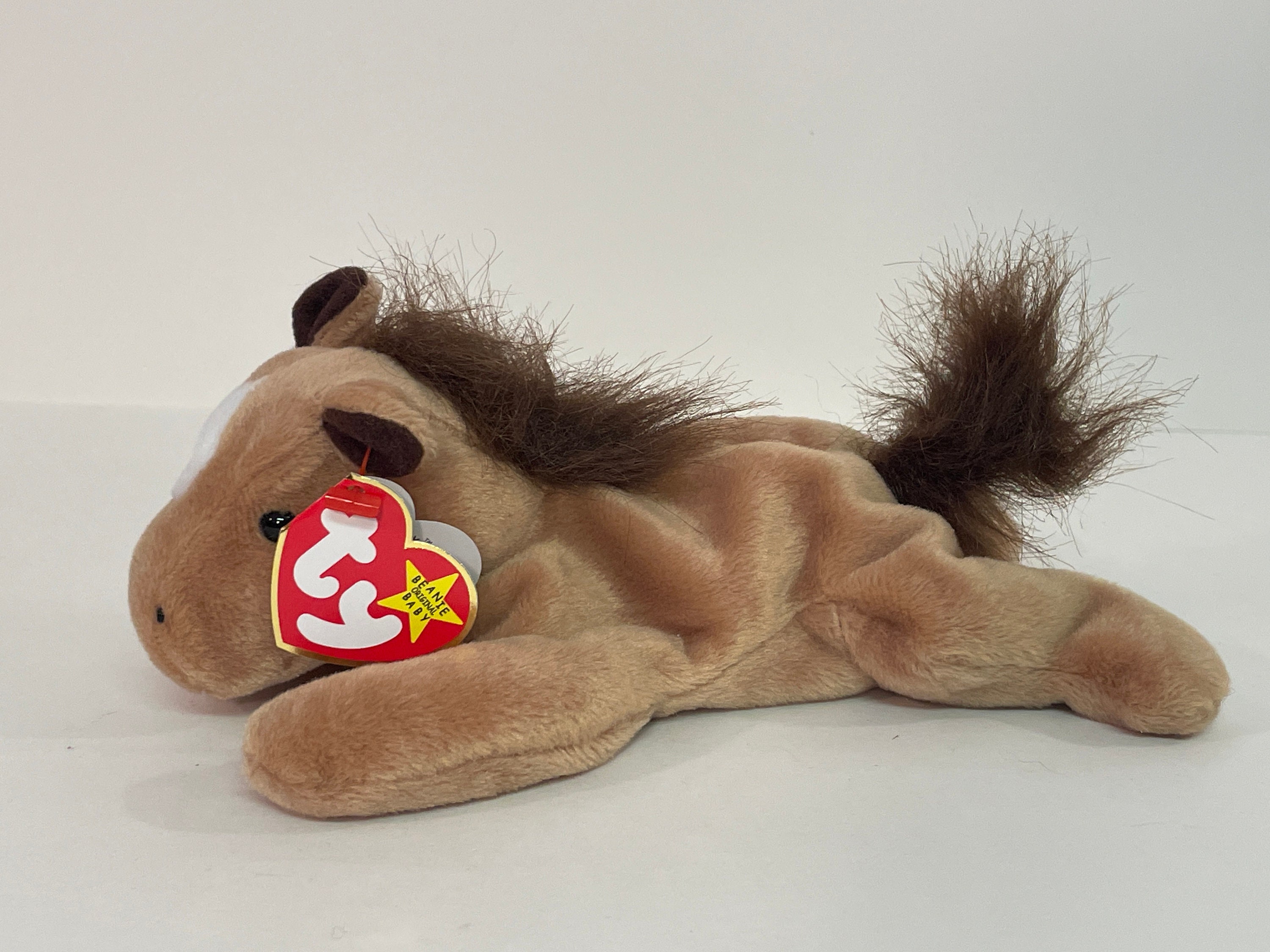 1998 Derby the Horse Ty Beanie Baby 4008 Flurry Mane White Star 5th Gen