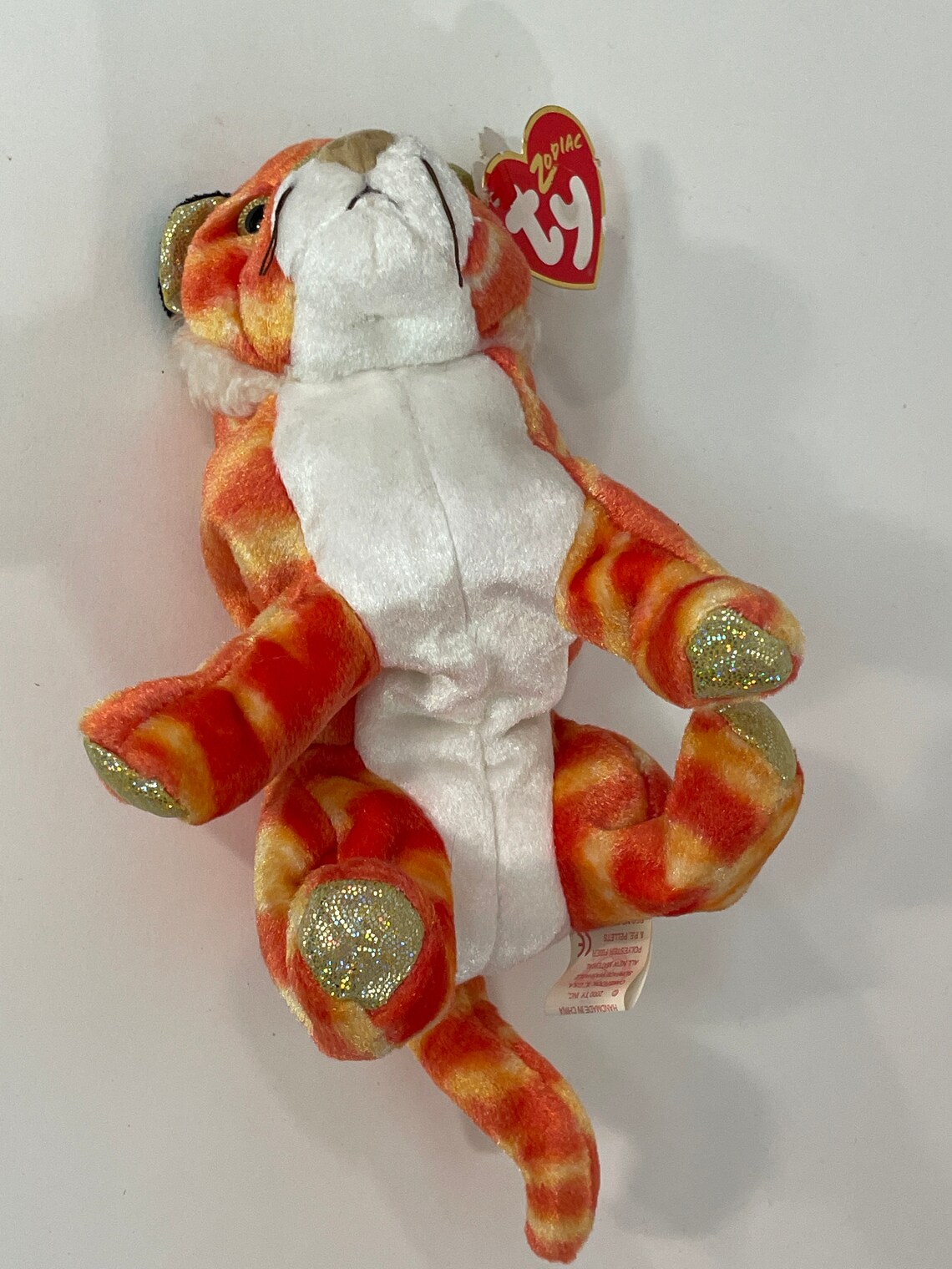 2000 Zodiac Tiger Ty Beanie Baby 4320 6th Gen Red Heart Hang Etsy