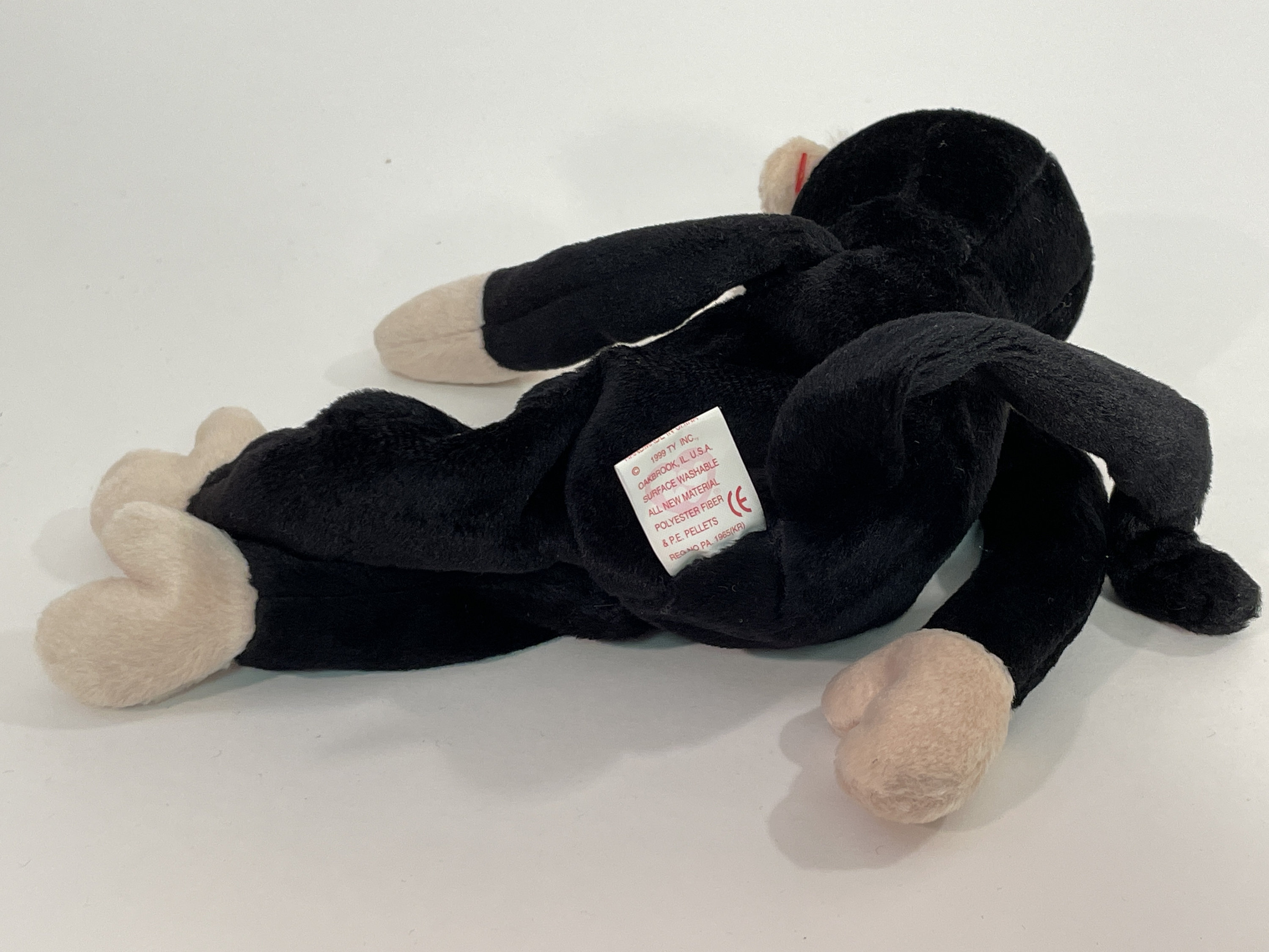 1999 Mooch the Spider Monkey Ty Beanie Baby 4224 5th Gen Red Heart Hang