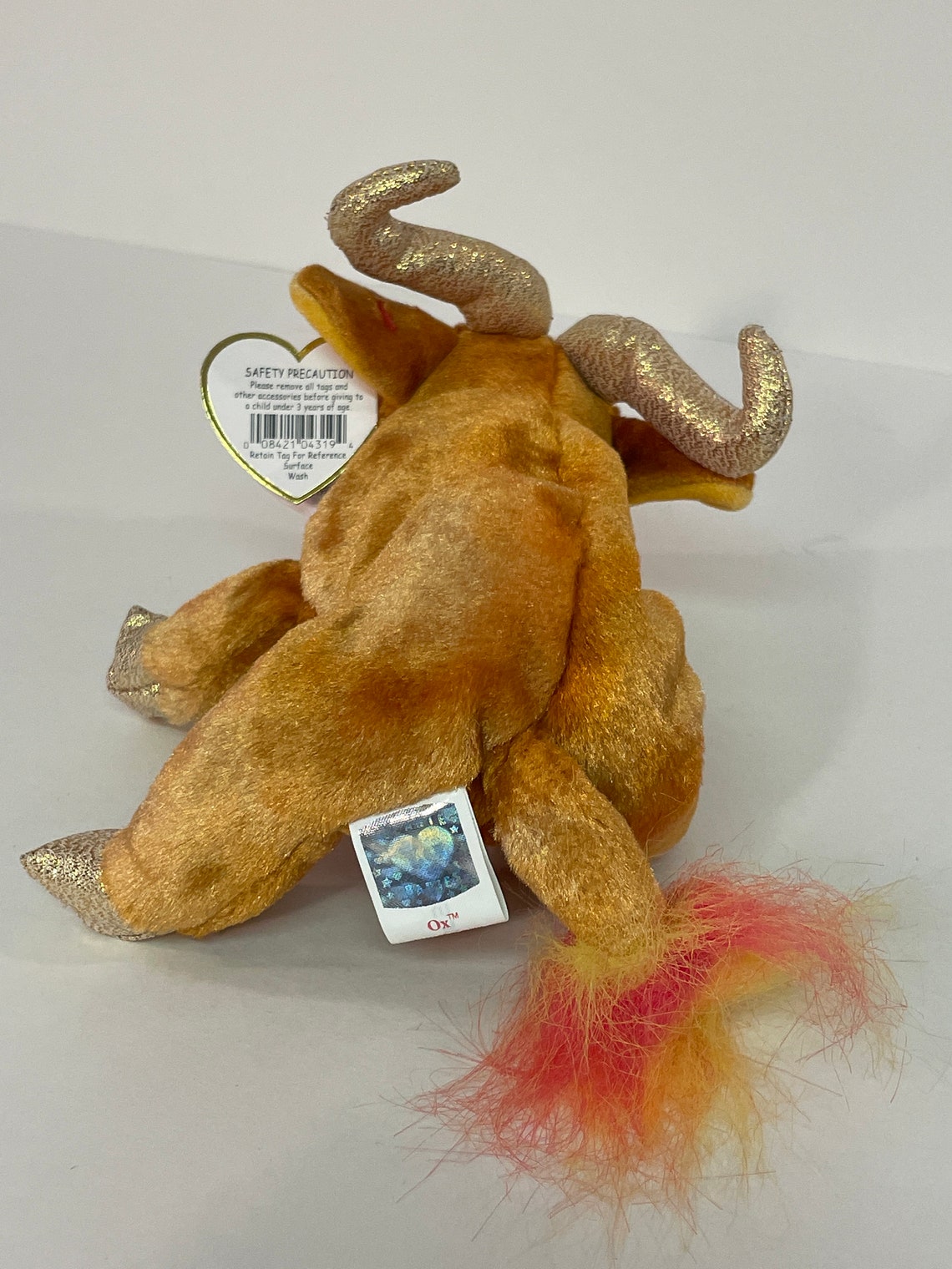 2000 Zodiac Ox Ty Beanie Baby 4319 6th Gen Red Heart Hang Etsy