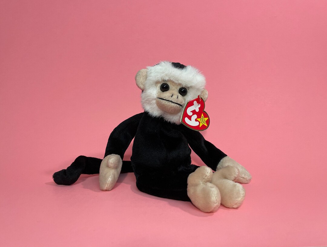 1999 Mooch the Spider Monkey Ty Beanie Baby 4224 5th Gen Red Heart Hang