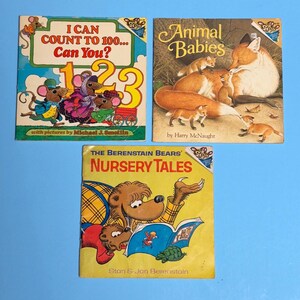 1973 - 1979 Three Random House Pictureback Books - Animal Babies, Berenstain Bears&#39; Nursery Tales, I Can Count to 100… Can You? Set of 3