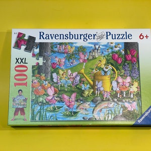 2000s Ravensburger &quot;Fairy Playland&quot; 100 XXL Piece Puzzle - No. 10 602 8 Child Children Kid European Fantasy Fairies Garden Castle Flower Box