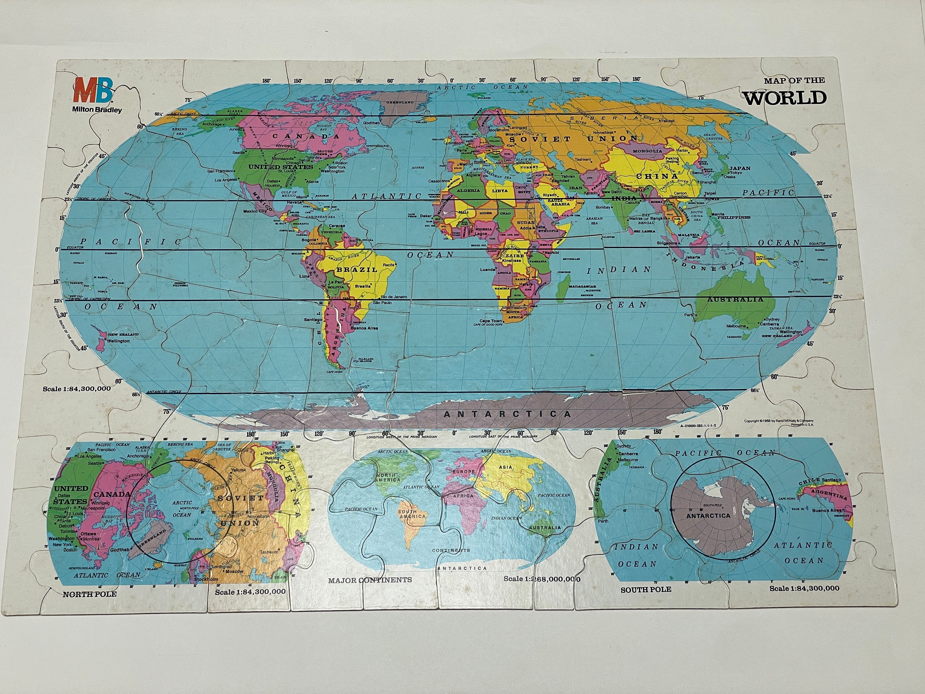 1988 United States Map Puzzle 4806 Milton Bradley Rand - Etsy
