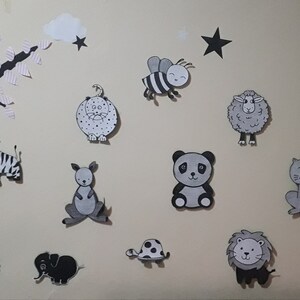 Pared 3D lápiz arte Blanco y negro Decoraciones de habitaciones para bebés Niños Coleccionable