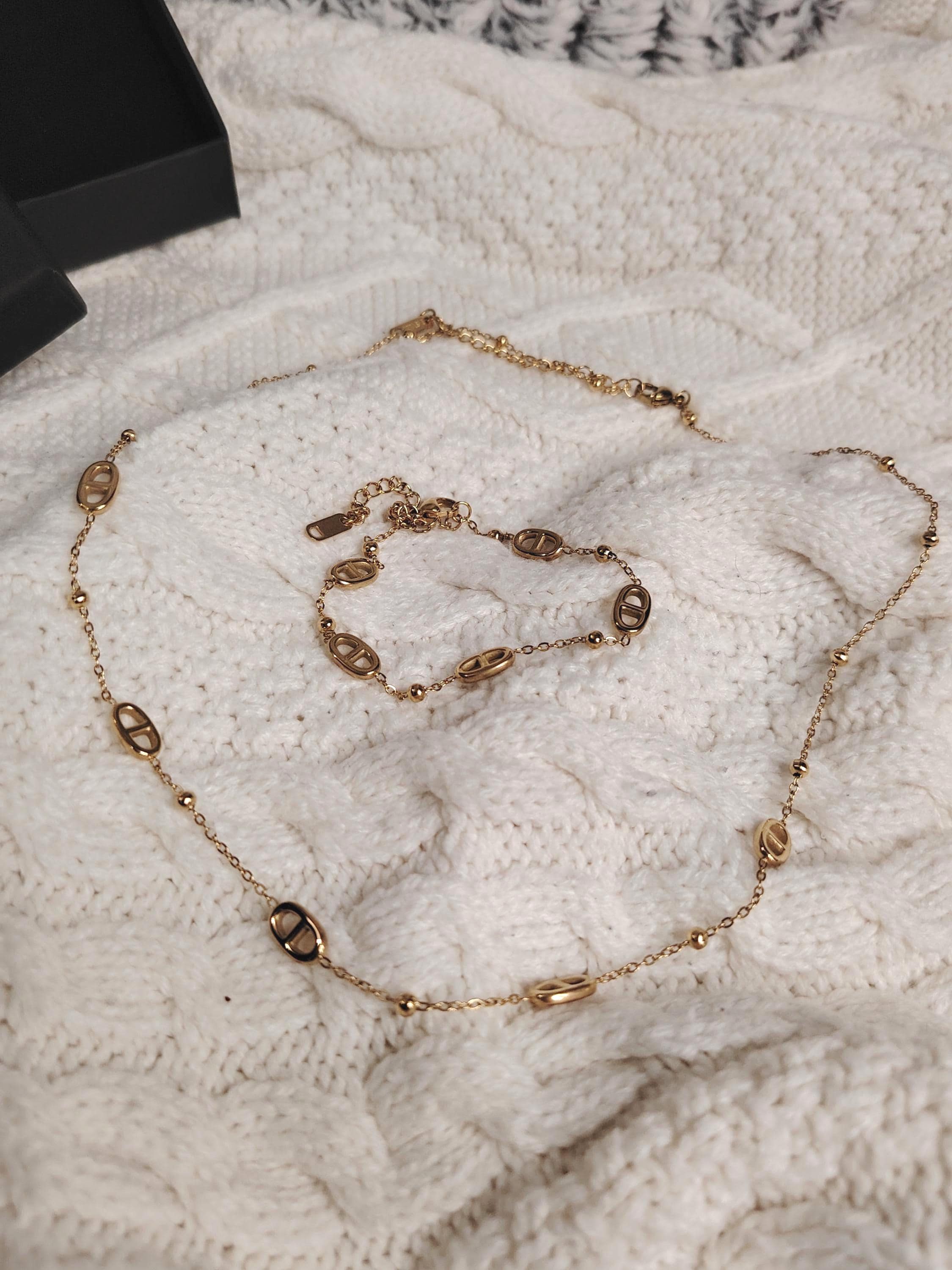 Collier élégant En Acier Inoxydable Avec Maille Marine Et Pendentif En Y - Bijou Femme Tendance