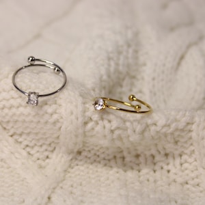 Anillo de iris ajustable de acero inoxidable • Acabado dorado o plateado • Joyería minimalista para mujer