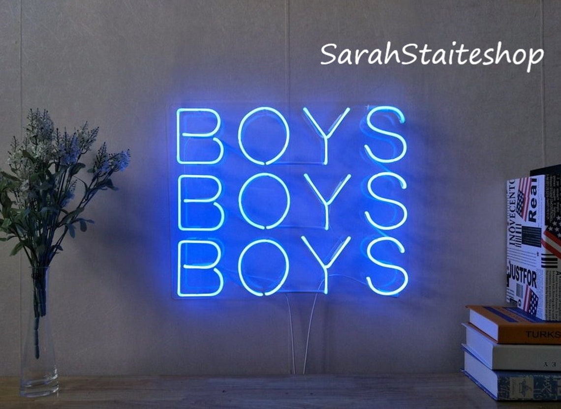 BOYS BOYS BOYS Neon Sign Boys Neon Sign Personalized Neon Etsy