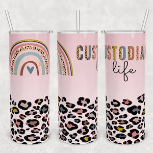 Custodio vida medio leopardo boho arco iris y cónico 20oz flaco vaso diseño descarga digital PNG sublimación envolver guepardo
