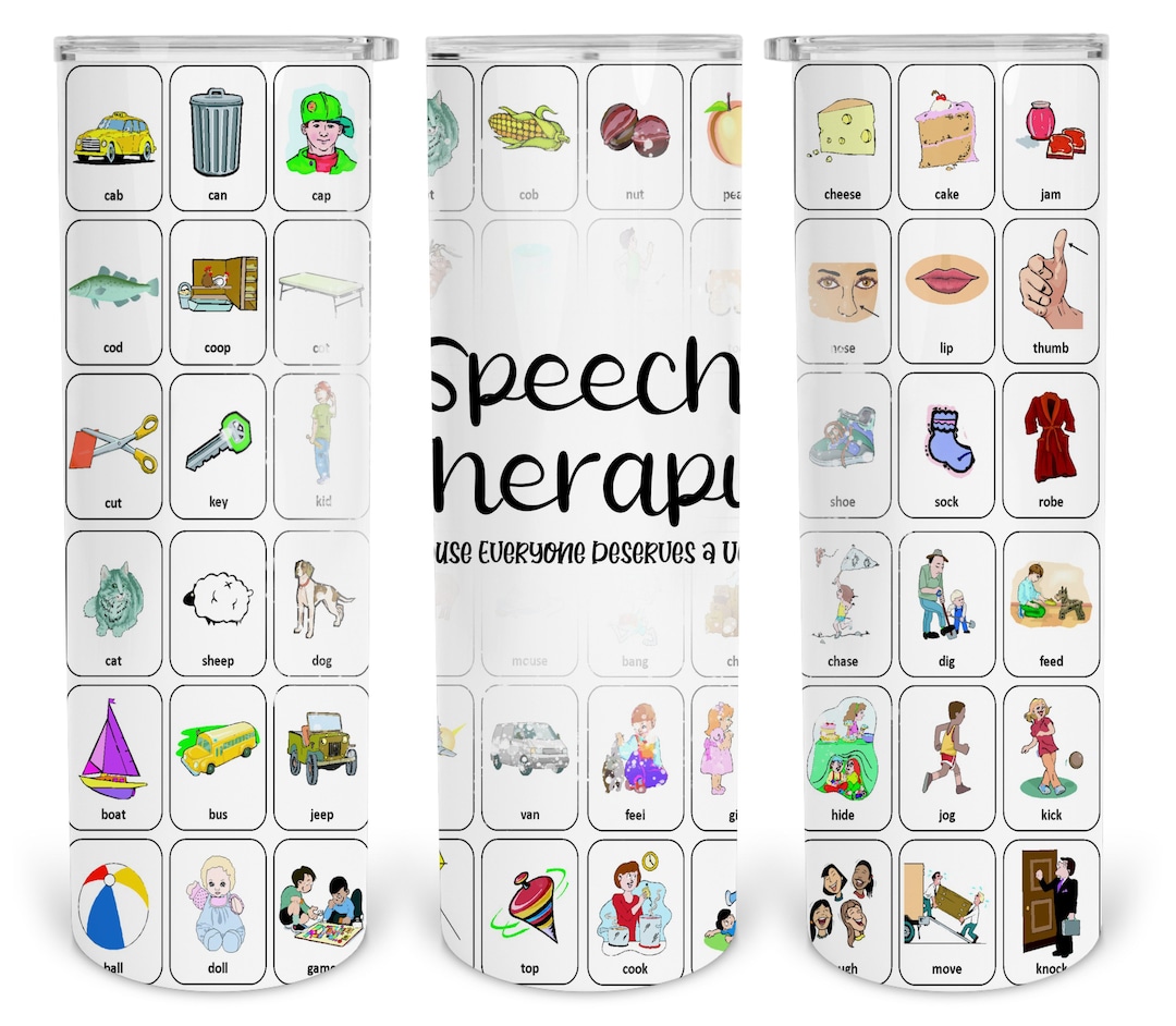Speech Therapy Cards Seamless Tapered Straight 20 Oz Skinny Tumbler ...