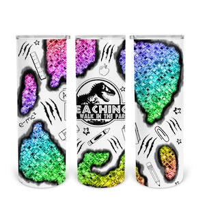 Lehre ist ein Spaziergang im Park Lehrer Geode nahtlose konisch gerade 20 oz dünner Becher digitaler Download PNG Sublimationsdesign