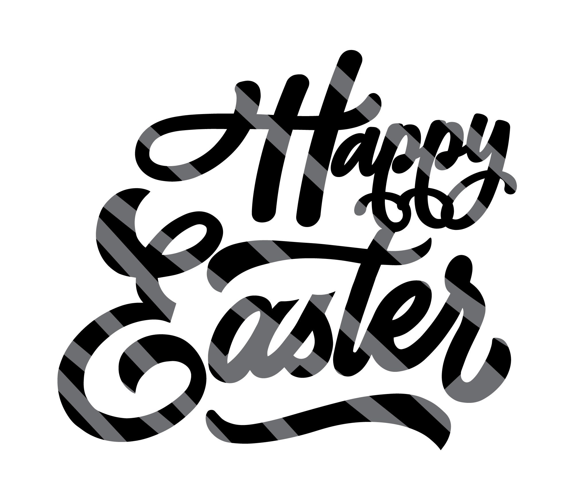 Happy Easter lettering. Happy Easter typography black text. | Etsy