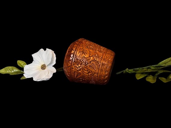 Vintage Hand Carved Wooden Trinket Box – Floral Boho Storage Container