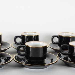 Apilco Tuileries Porcelain Espresso Cups & Saucers - Set of 4