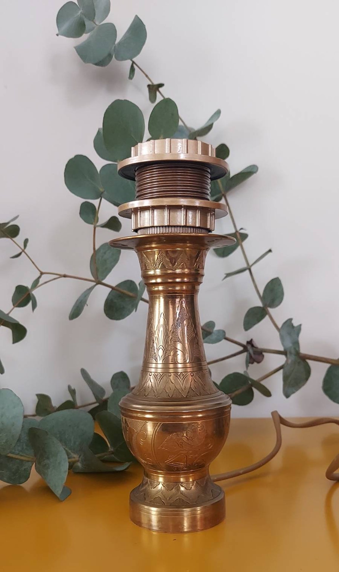 Brass Indonesian lamp vintage Indonesia copper Etsy
