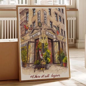 Schilderij in opdracht Jubileumcadeau voor hem Tekening eerste date aangepast schilderij van foto Aangepast portret Waar we elkaar ontmoetten waar alles begon