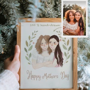 Ritratto di famiglia personalizzato Regalo per la festa della mamma Regalo personalizzato per la mamma Ritratto della persona amata Dipinto da foto Ritratto di famiglia Regalo da bambino