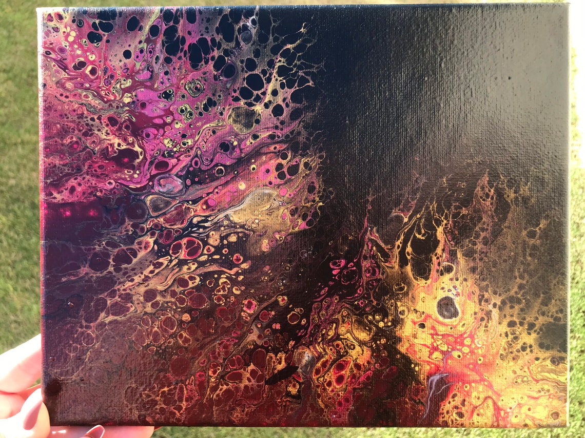 Controlled Burn Acrylic Fluid Pour Art Etsy