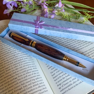 Hermoso tornillo de madera hecho a mano en bolígrafo con caja de regalo gratuita