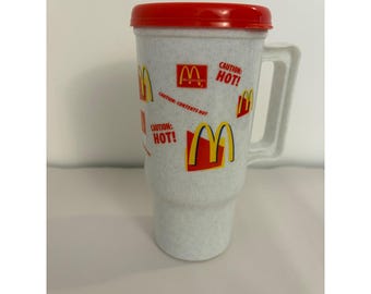 McDonalds Travel Mug Unisex OS White Excellent Vintage 80s 90s Insulated Cup
