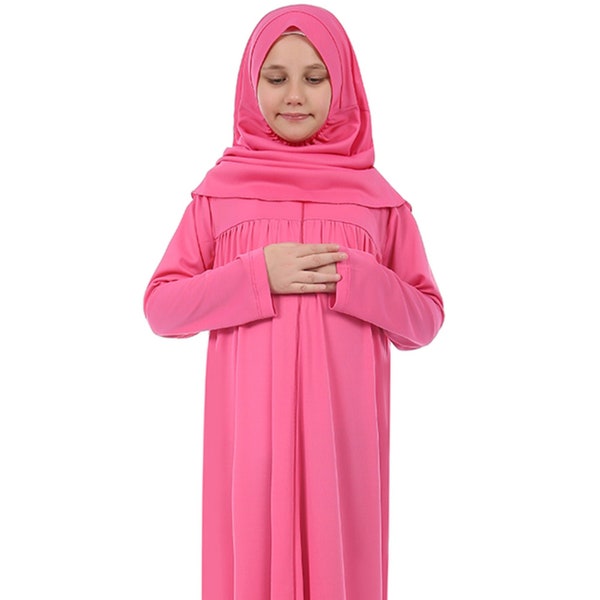 Girls Kids Prayer Dress Hijab Children Islamic Baby Hijab Kids Prayer Clothes Jalabiya Muslim Girls Prayer Clothes Islamic Kid Hijab