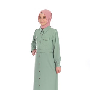 Green Kid Abaya, Girls Muslim Dress, Eid Clothes For Girls, Jilbab, Jalabiya, Islamic Kid Hijab Dubai Little Girl Abaya Denim Abaya Turkish
