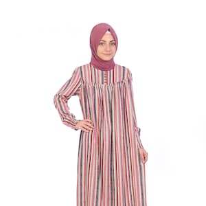 Muslim Kids Dress, Kids Abaya Child Hijab Pink Girls Dubai Abaya Eid Dress Muslim Girl Clothes 8 9 10 11 12 13 14 Age Khimar Niqab Jilbab