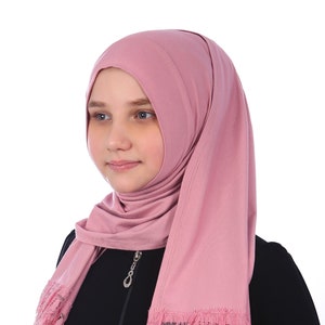 Head Scarf, Powder Practical Scarf Kids Hijab Children&#39;s Head Scarf Muslim Girl Prayer Scarf Hijab Kid Turban Instant Hijab Islamic Cotton