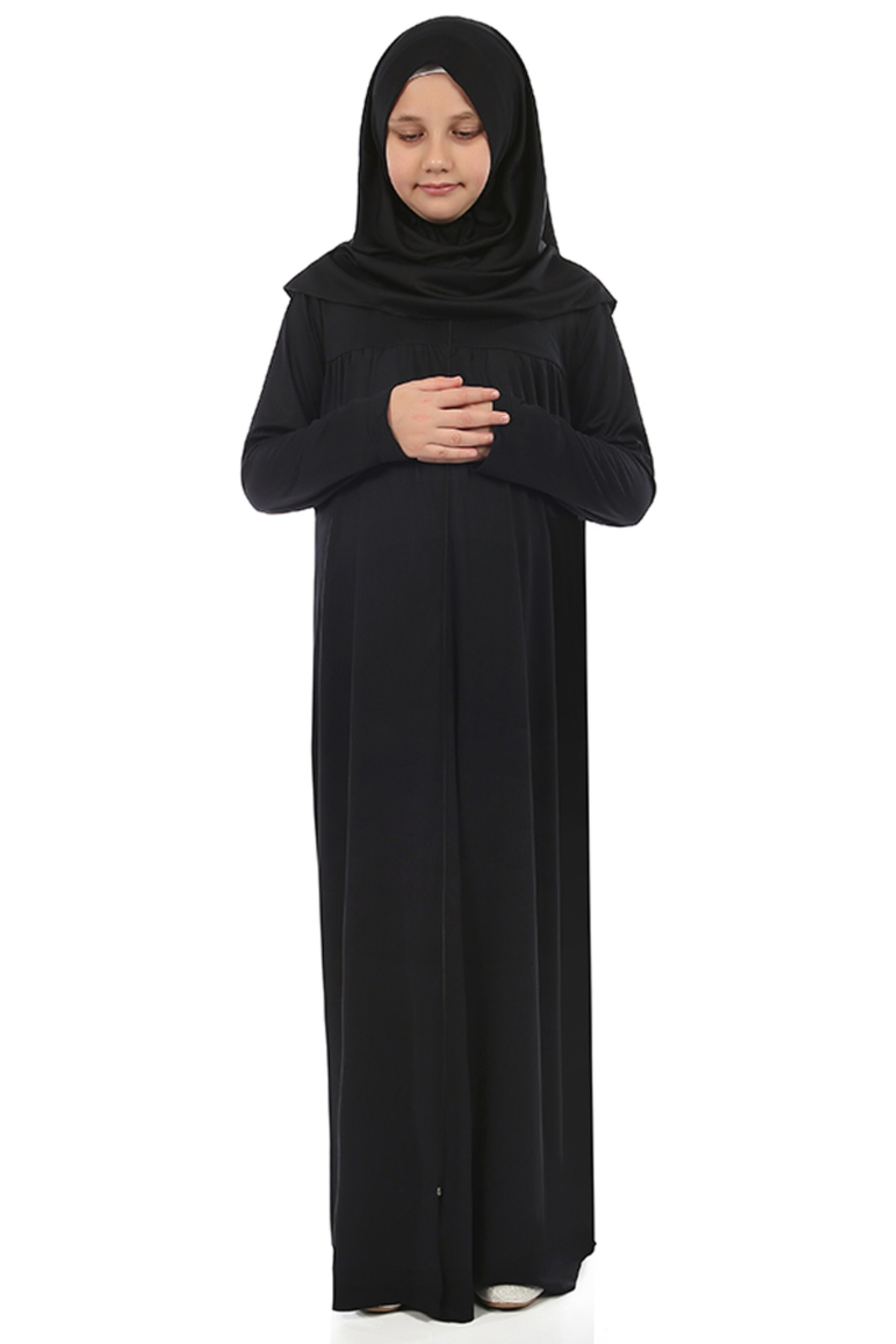 Robe Abaya Avec Hijab 2 Pièces Pour Fille - Tenue De Prière Islamique, Manches Longues, Pour Ramadan Ou Aïd - 12