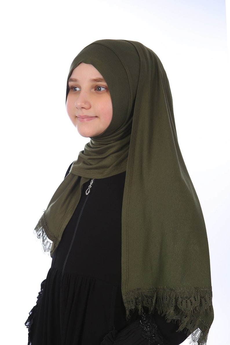 Green Practical Scarf Children's Head Scarf Kids Hijab Etsy