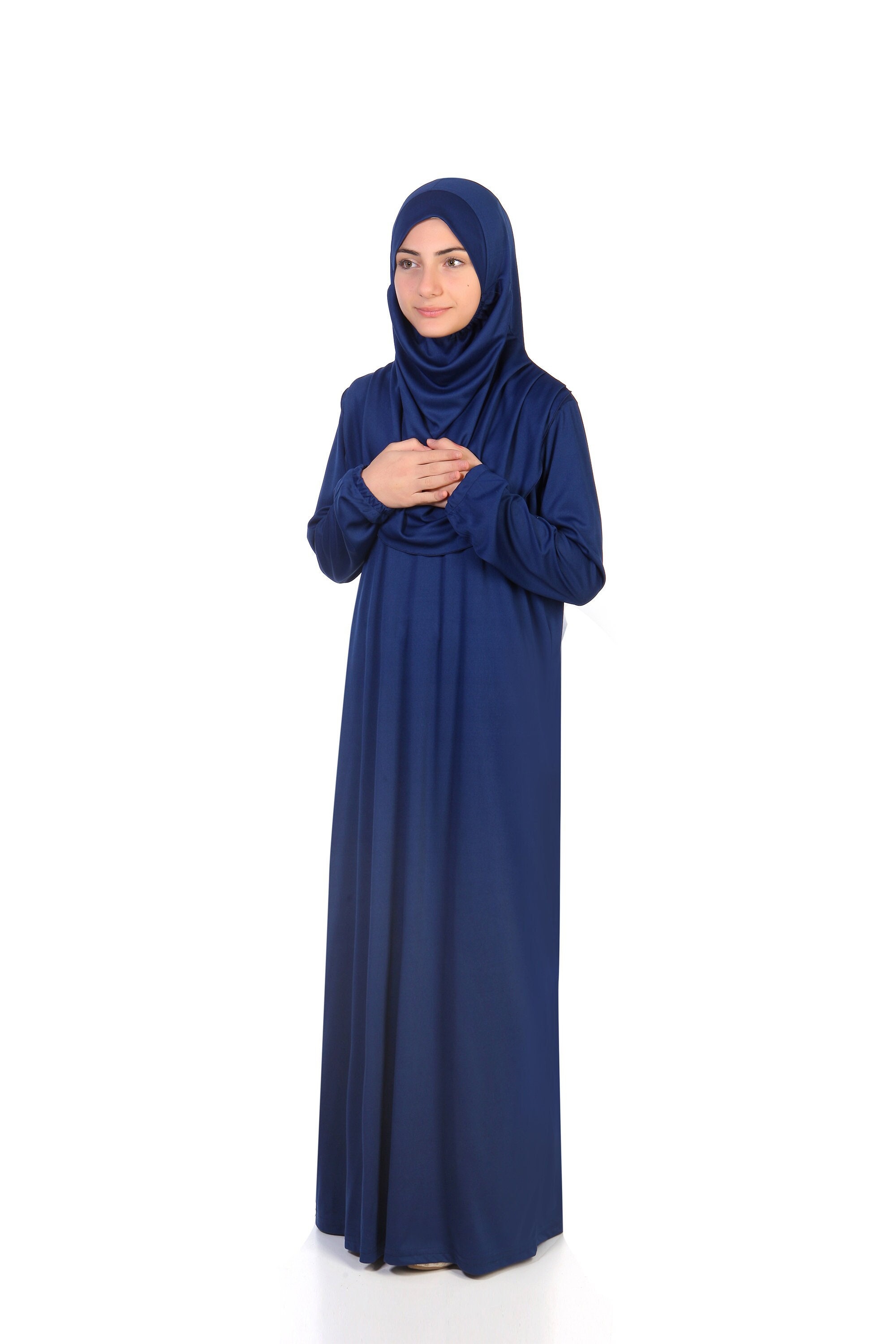 Navy blue kids abaya France - Main Image