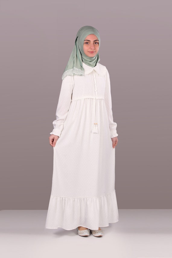 Girls white abaya deals