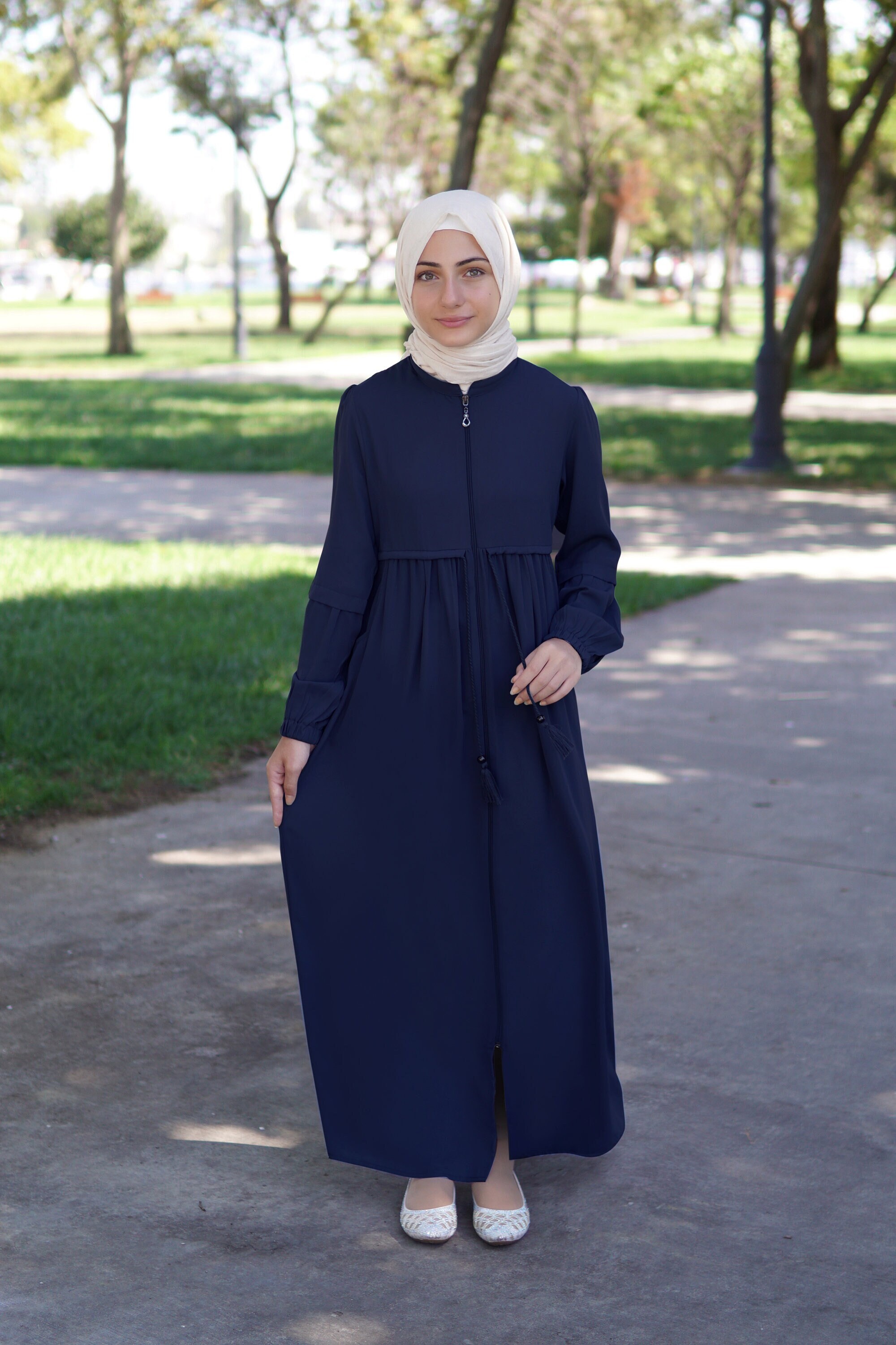 Navy blue dress with hijab hot sale