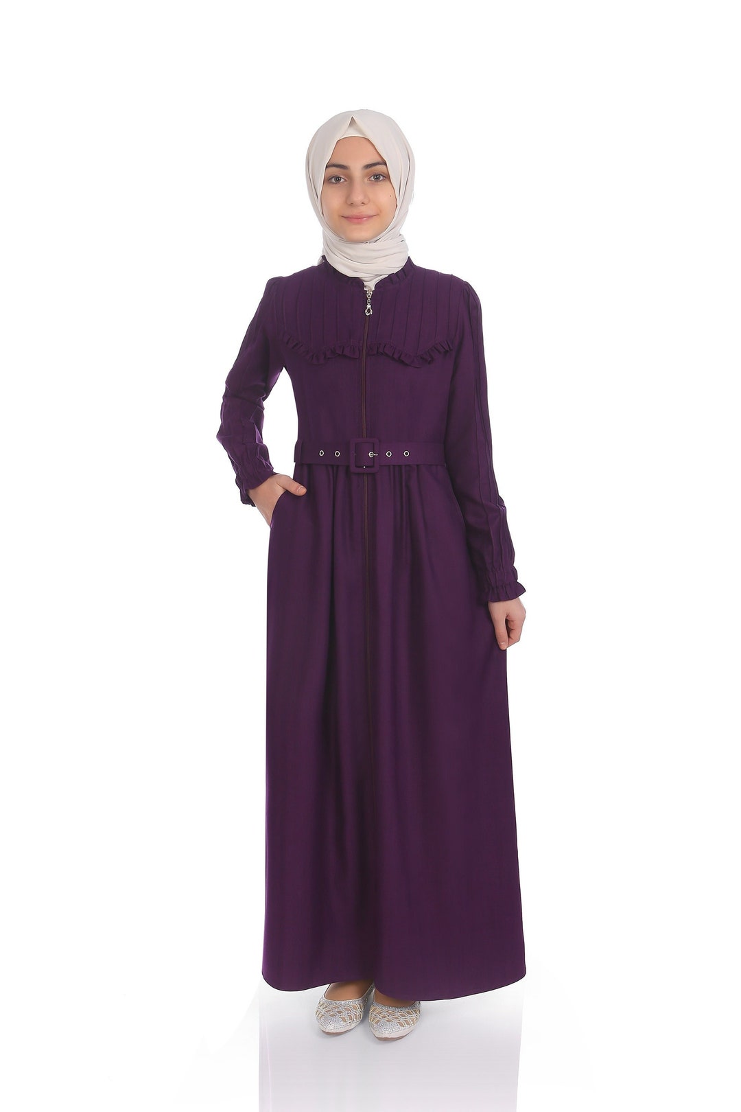 Purple Kids Abaya, Muslim Girl Dress Child Hijab Girls Eid Dress Dubai ...