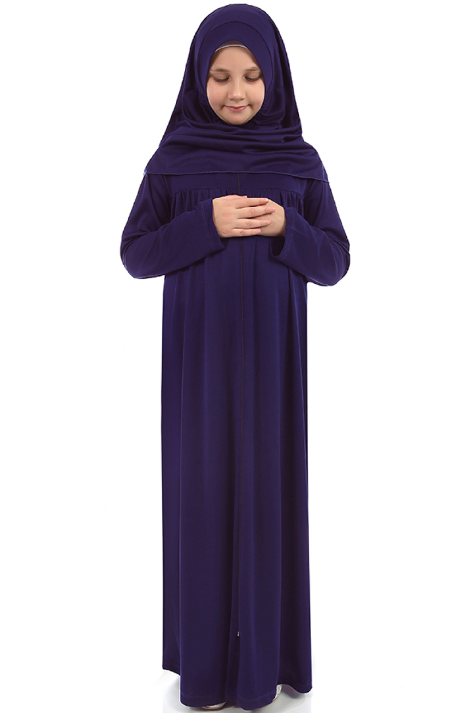 Robe De Prière Fille Avec Hijab - Tenue Islamique 2 Pièces - Pour Bébé Et Enfant 3-12 Ans - Style Moyen-Orient