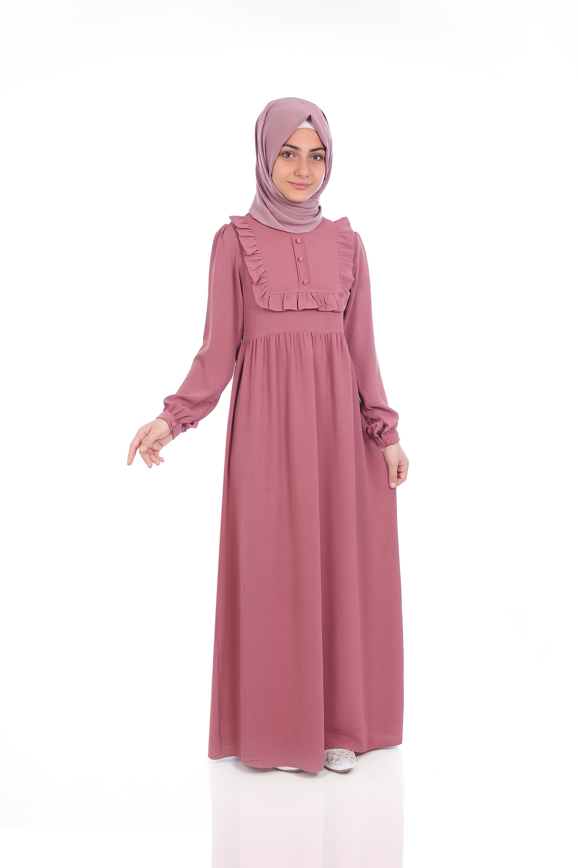 Muslim Girl Dress Kids Abaya Child Hijab Powder Muslim Kids - Etsy