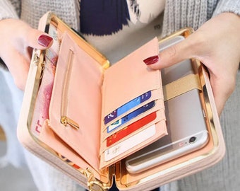 Wallet clutch with smartphone holder Clearance