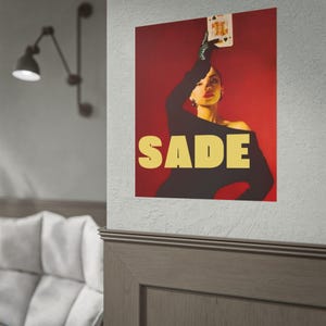 Sade 90's Unframed Portrait Physical Poster, Music Wall Art, Soul Music Poster, R&B Portrait Rolled Poster Vintage Music Wall Art image 4