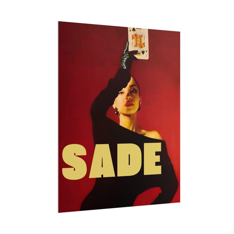 Sade 90's Unframed Portrait Physical Poster, Music Wall Art, Soul Music Poster, R&B Portrait Rolled Poster Vintage Music Wall Art image 3