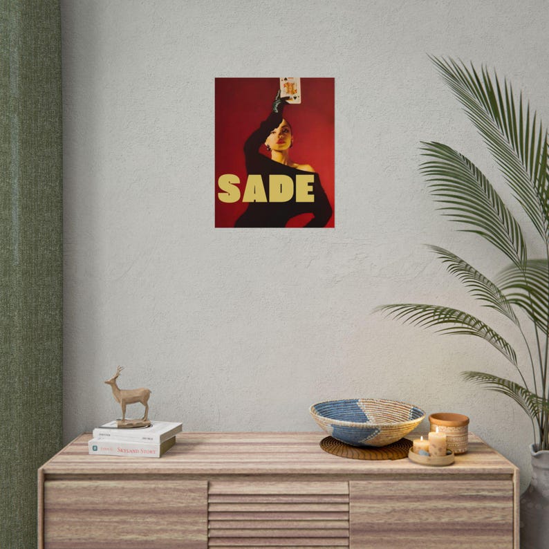 Sade 90's Unframed Portrait Physical Poster, Music Wall Art, Soul Music Poster, R&B Portrait Rolled Poster Vintage Music Wall Art image 5