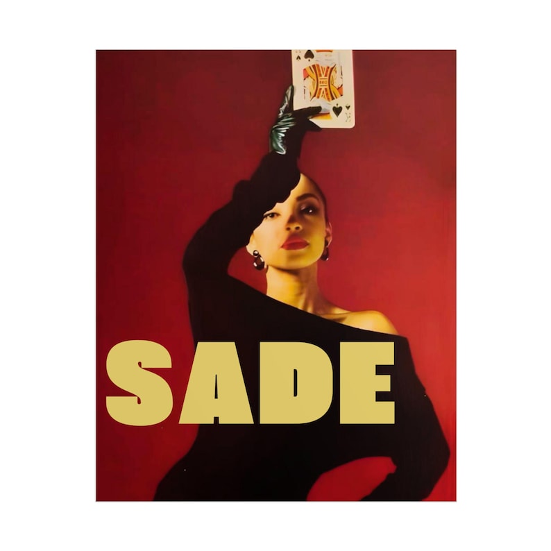 Sade 90's Unframed Portrait Physical Poster, Music Wall Art, Soul Music Poster, R&B Portrait Rolled Poster Vintage Music Wall Art image 1