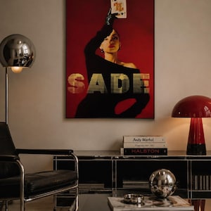 Sade 90's Portrait Poster, Soul Music Wall Art, R&B Band Graphic